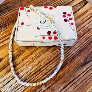 Plunder Designs Retired “Karla” White Speckled Beads Necklace New